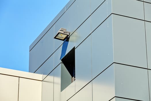 details of aluminum facade and aluminum panels