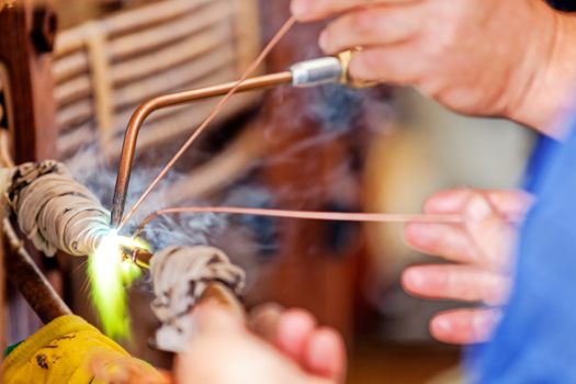 repairing old transformer and welding copper wire