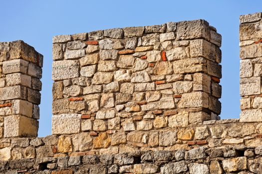 Old brick wall at Belgrade fortress, Belgrade Serbia