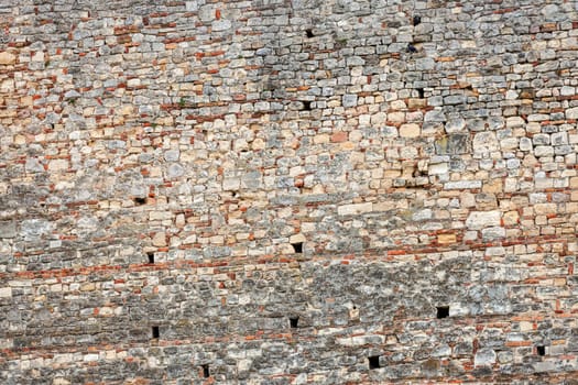 Old brick wall at Belgrade fortress, Belgrade Serbia