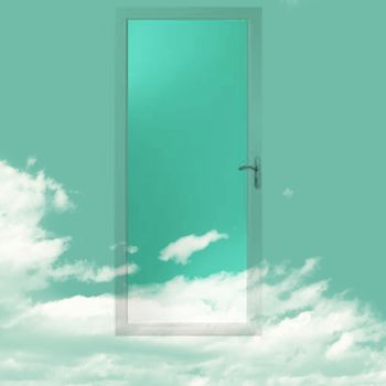 Abstract composition, a door in the clouds