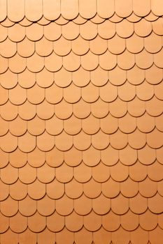 pattern detail of orange ceramic roof tiles