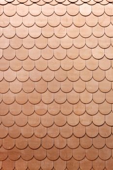 pattern detail of orange ceramic roof tiles