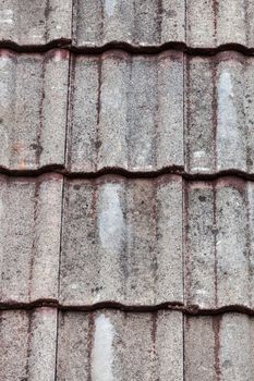 pattern detail of old ceramic roof tiles