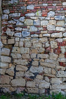 old brick wall at belgrade fortress, belgrade serbia