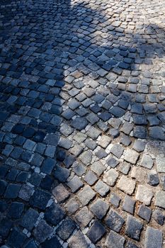 detail of cobblestone path, Kalemegdan park and Belgrade Fortress