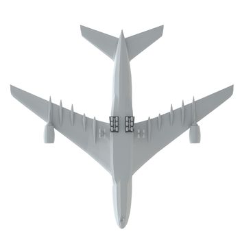 White airplane. Isolated on white background. 3d illustration