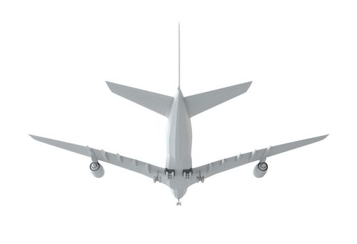 White airplane. Isolated on white background. 3d illustration