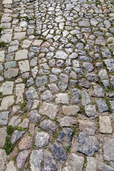 detail of cobblestone path, Kalemegdan park and Belgrade Fortress