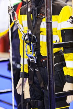 close up of new  fire fighting equipment on a doll