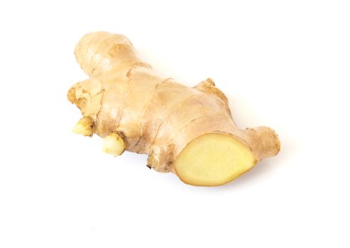 Fresh ginger on white background,raw material for cooking