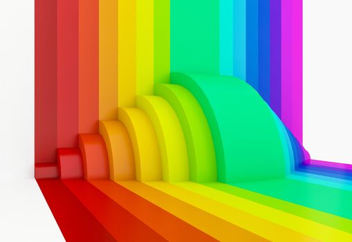 abstract colorful rainbow perspective background,3d