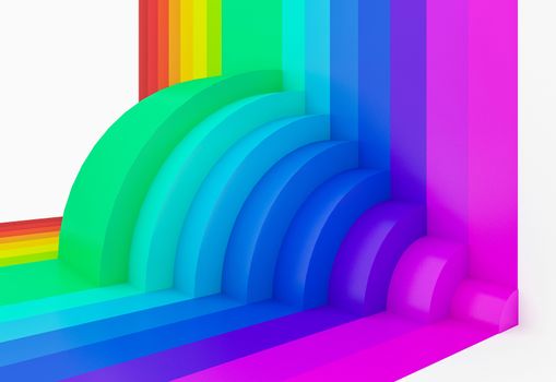abstract colorful rainbow perspective background,3d