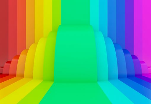 abstract colorful rainbow perspective background,3d