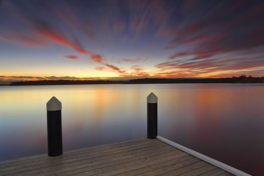 Relaxing at Kikatinalong Jetty long exposure after a vivid sunset