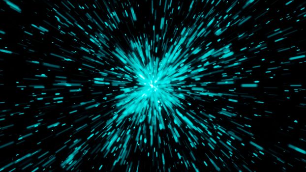 Abstract background with Hyperspace Travel. 3d rendering