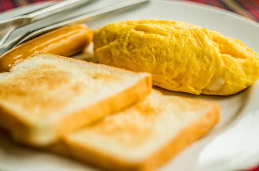 typical european breakfast in the plate