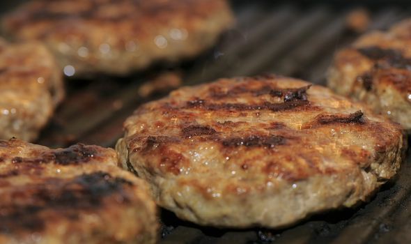 Delicious hamburgers on the grill
