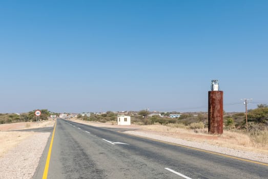 A view of the northern entrance to Kamanjab, a small town in the Kunene Region of Namibia