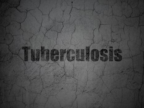 Medicine concept: Black Tuberculosis on grunge textured concrete wall background