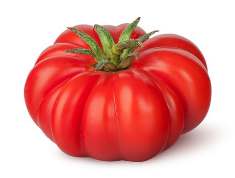 Fresh heirloom tomato isolated on white background