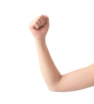 Woman arm on white background, health care and medical concept