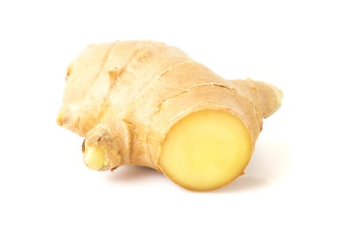 Fresh ginger on white background,raw material for cooking