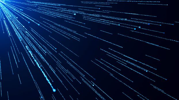 Abstract background with particles rain. Digital 3d rendering backdrop