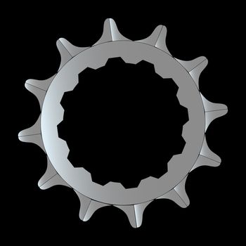 The rear driven cog of a bicycle.