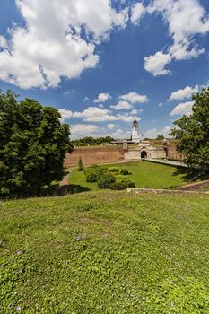 Belgrade medieval walls of fortress and park in day time, Serbia