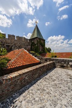 Belgrade fortress and old church with garden in day time