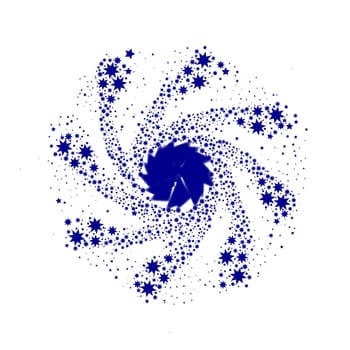 A spinning blue star pin wheel or catherine wheel.