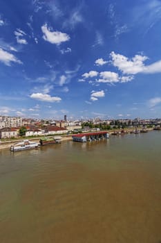 Panorama view on Belgrade old part of town and bridge, on confluence of two rivers