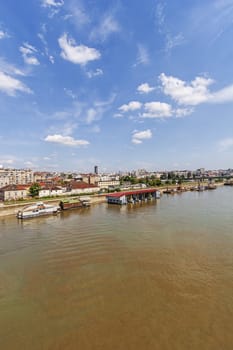 Panorama view on Belgrade old part of town and bridge, on confluence of two rivers