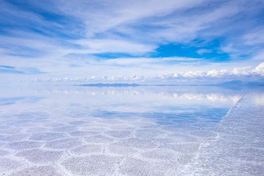 Salar de Uyuni salt white flats desert, Andes Altiplano, Bolivia