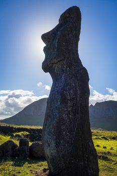 Moai statue, ahu Tongariki, easter island, Chile