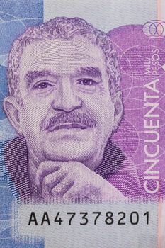 Nobel Prize Gabriel Garcia Marquez on the Fifty Thousand Colombian Pesos Bill