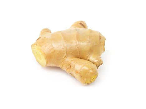 Fresh ginger on white background