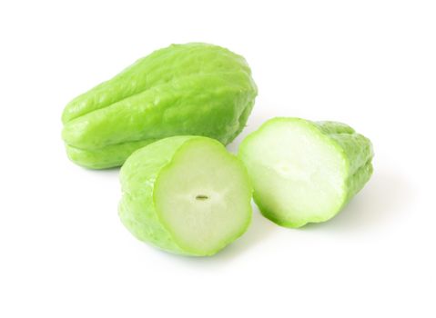 Fresh Chayote on white background