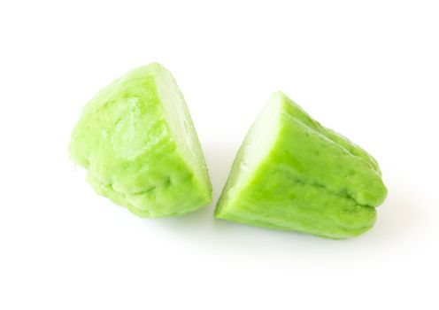 Fresh Chayote on white background