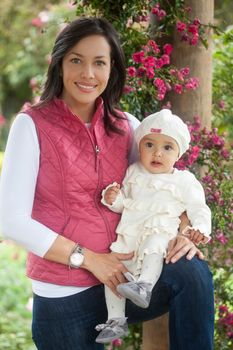 Mom and babygirl at the garden