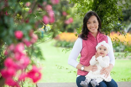 Mom and babygirl at the garden