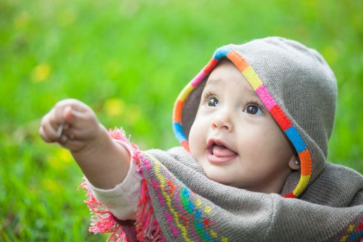 Baby girl at the garden