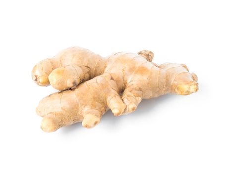 Fresh ginger on white background,raw material for cooking