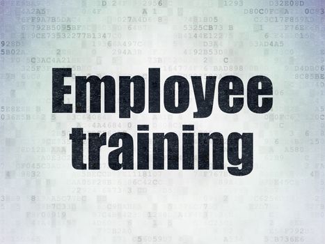 Education concept: Painted black word Employee Training on Digital Data Paper background