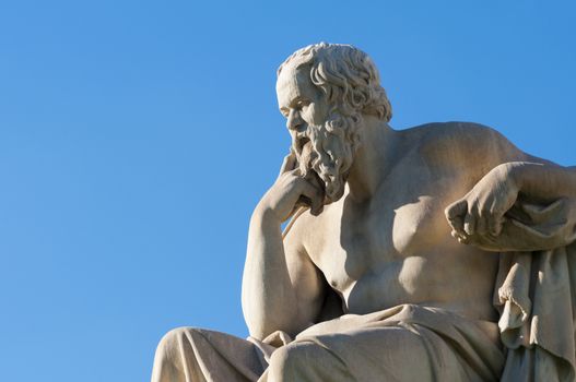 classical statue of Socrates from side