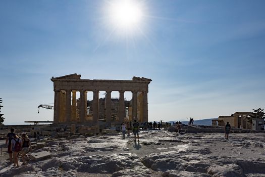 backside of parthenon in acropolis