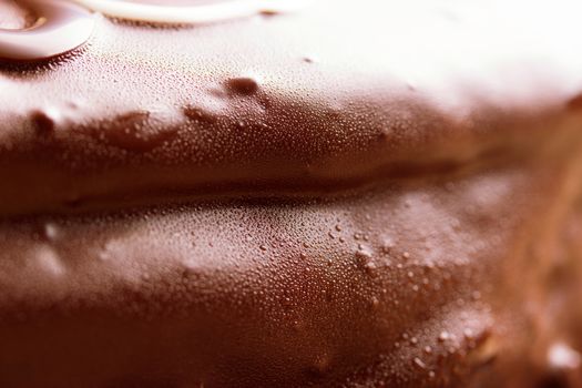 close up of chocolate cake with nuts