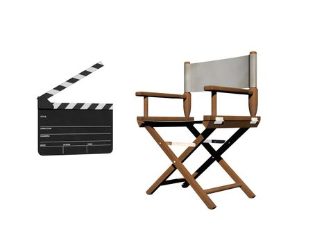 Clap of cinema in white background - 3d rendering