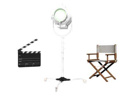 Clap of cinema in white background - 3d rendering